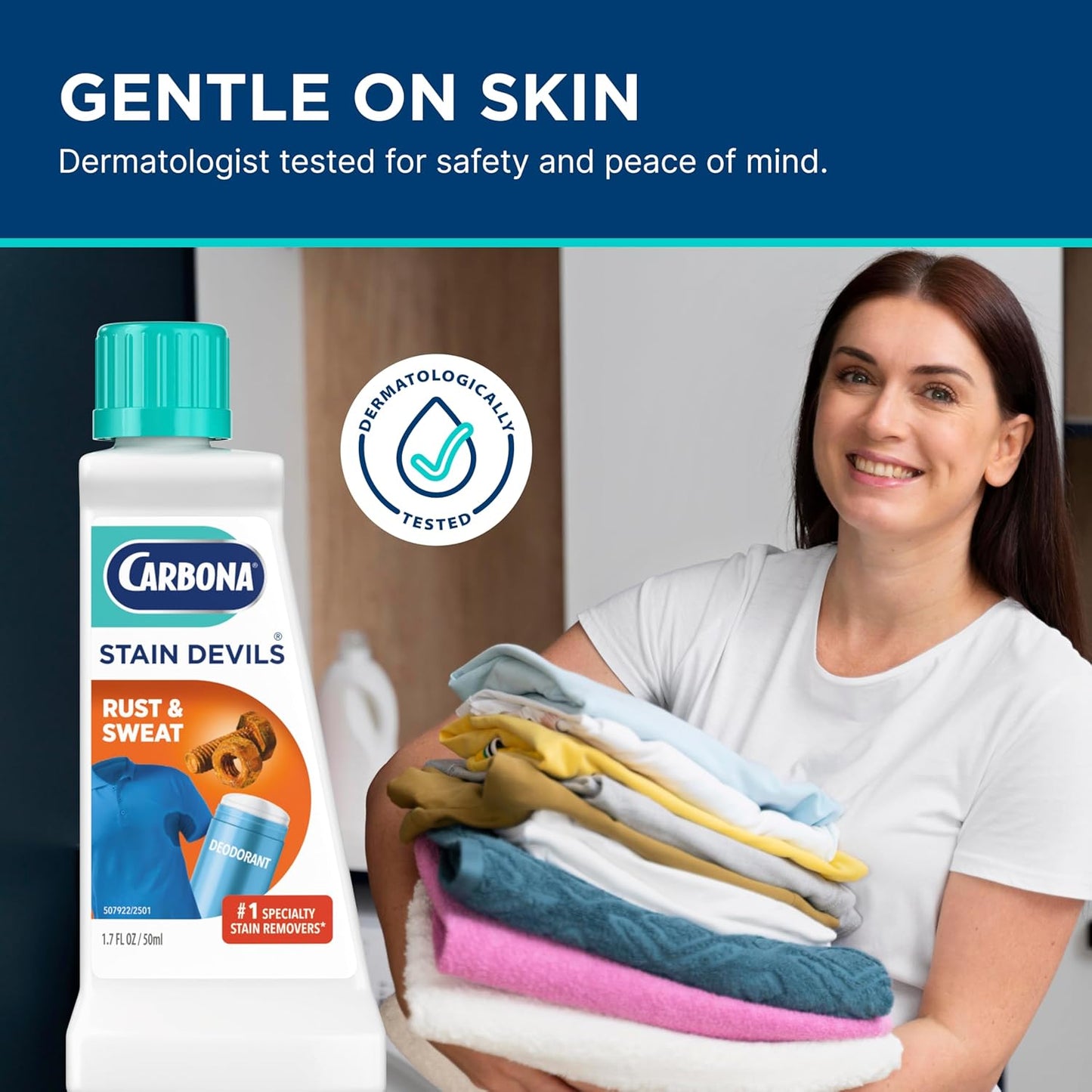 Carbona Stain Devils #6 (1.7 Fl Oz), Targeted Spot Cleaner for Grass, Dirt & Make-Up Stains, Safe on Skin & Washable Fabrics