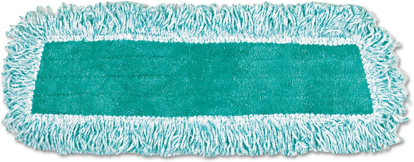 Rubbermaid Commercial Products Light Commercial Microfiber Dust Pad with Fringe, 18 inch, Green, For Janitorial/Professional Cleaners for Light-Duty Cleaning/Dusting/Sweeping