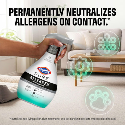 Clorox PURE Allergen Neutralizer Fabric and Carpet Spray, Clean Breeze, 26 Fluid Ounces (Pack of 2)