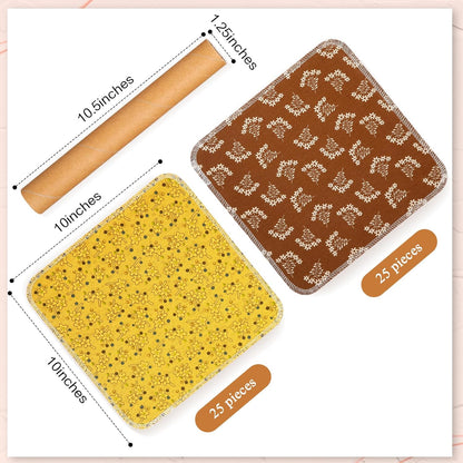 Redbaker 50 Pcs Reusable Paper Towels Paperless Reusable Cotton Cloths Toilet Absorbent Washable Paper Towels with Roll Kitchen Dishcloth for Kitchen Paperless Dishcloths(Stripe)