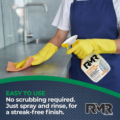 RMR - Xtreme Soap Scum Remover, Fast-Acting, No-Scrub Bathroom Cleaner for Soap Scum, Calcium, Hard Water, Limescale, and Shower Tile Residue, Bleach-Free, 30-Fluid Ounce Spray Bottle