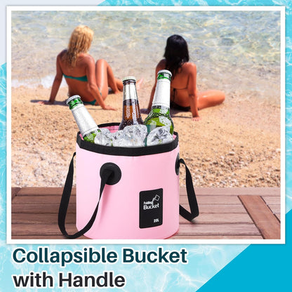 Tessco for you 4 Pcs 20L Collapsible Bucket with Handle 5 Gallon Portable Folding Bucket Foldable Water Container for Camping Hiking Fishing Beach Car Washing (Blue, Yellow, Orange, Black)