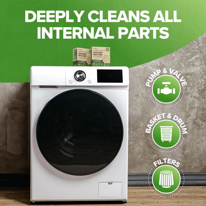 Renuv® Heavy Duty Dishwasher Cleaner & Deodorizer Tablets, Descaler, Deep Cleaning, Natural Odor & Smell Remover, Calcium, Limescale, Hard Water Marks, Grease, Septic Safe Pods (12 Tabs 1 Yr Supply)