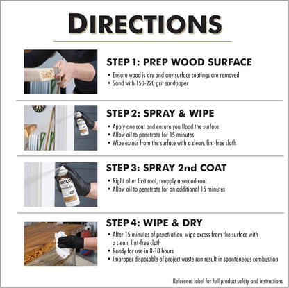 Watco Danish Oil Wood Finish Spray, 11.25 oz, Dark Walnut