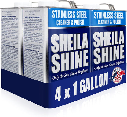 Sheila Shine 12 x 10oz Stainless Steel Cleaner and Polish With Cloth - Cleans, Polishes & Protects Kitchen Appliances, Refrigerators, Sinks, Ovens & Grills - Stainless Steel Fridge Cleaner