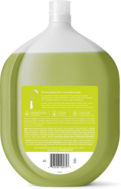 Method Gel Dish Soap, Lime + Sea Salt, Tough on Grease, 18 Fl Oz (Pack of 6)