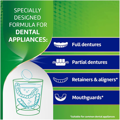 Polident Overnight Whitening Antibacterial Dental Appliance Cleanser Tablets, Mouthguard Cleaning Tablets, 60 Count