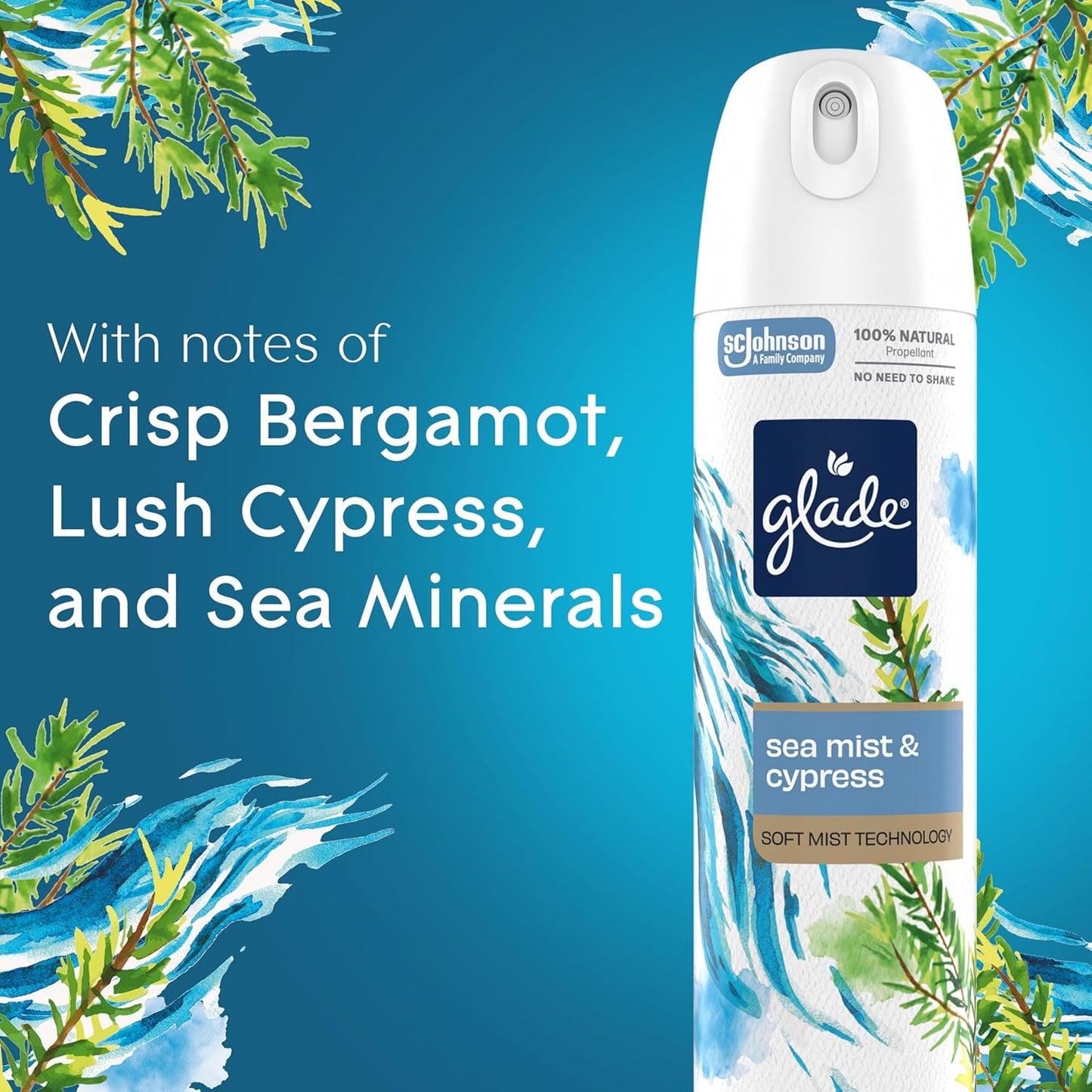 Glade Air Freshener Room Spray, Clean Linen Scent, Odor Fighting to Deliver Long Lasting Freshness, 7.3 Oz, 6 Count