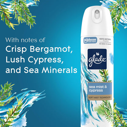 Glade Air Freshener Room Spray, Clean Linen Scent, Odor Fighting to Deliver Long Lasting Freshness, 7.3 Oz, 6 Count