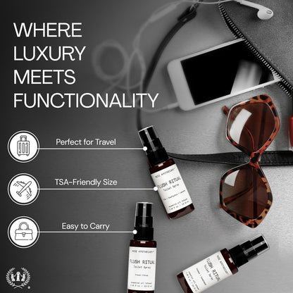 Muse Apothecary Flush Ritual - Aromatic & Refreshing Toilet Spray, Use Before You Go, 4 oz, Infused with Natural Essential Oils - Coconut + Sandalwood