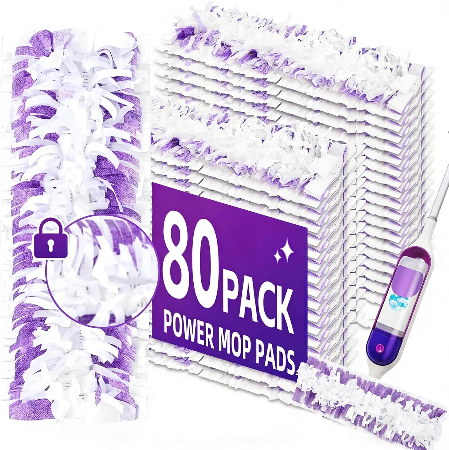60PCS Disposable Mopping Pads Refills for Swiffer PowerMop,Replacement with Swiffer Power Mop Refills for Swiffer Power Mop Pads Multi-Surface for Floor Cleaning