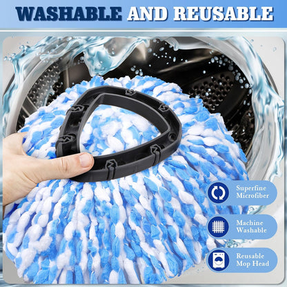 Spin Mop Scrub Brush Replacement (2 Pack +1 Base) for Ocedar RinseClean 2-Tank System – Stiff Bristles for Deep Grout & Tile Cleaning, Heavy Duty Bathroom & Kitchen Scrubber, Long-Lasting Gray Heads