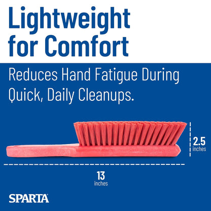 SPARTA Handheld Soft Counter Brush 8 Inch Bristle Span, Multi-Use Dust Brush with 5 Inch Handle for Tables, Countertops, and Delicate Surfaces, Polyester, Orange