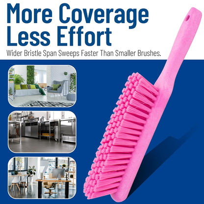 SPARTA Handheld Soft Counter Brush 8 Inch Bristle Span, Multi-Use Dust Brush with 5 Inch Handle for Tables, Countertops, and Delicate Surfaces, Polyester, Orange
