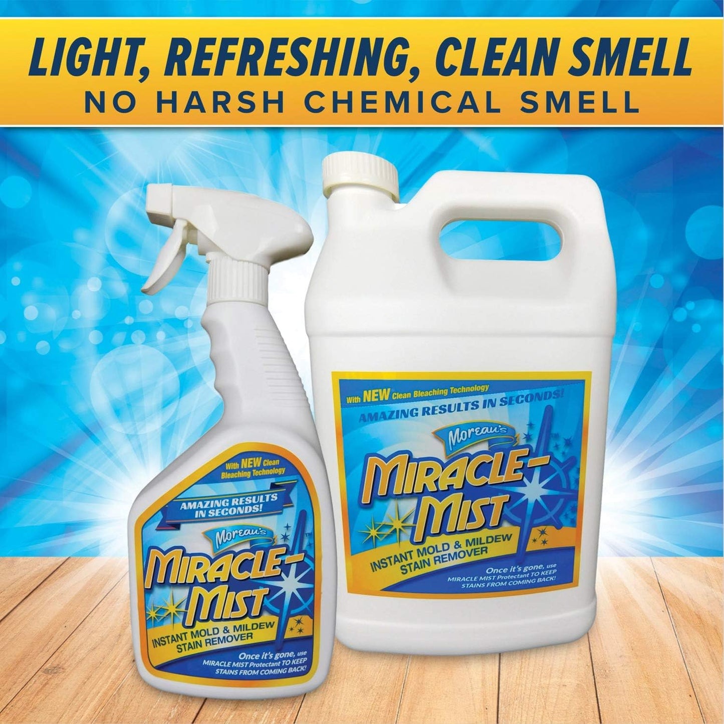 MiracleMist Instant Cleaner for Indoor and Outdoor Use, 32 oz | 2 Pack (64 OZ Spray)
