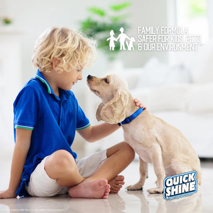 Quick Shine Hard Surface Pet Floor Cleaner 27 oz, 2Pk | Ready to Use, Removes Dirt, Streak Free, No Rinse | Hardwood, Laminate, Luxury Vinyl Plank LVT, & Tile | Safer for Kids, Pets & Our Environment
