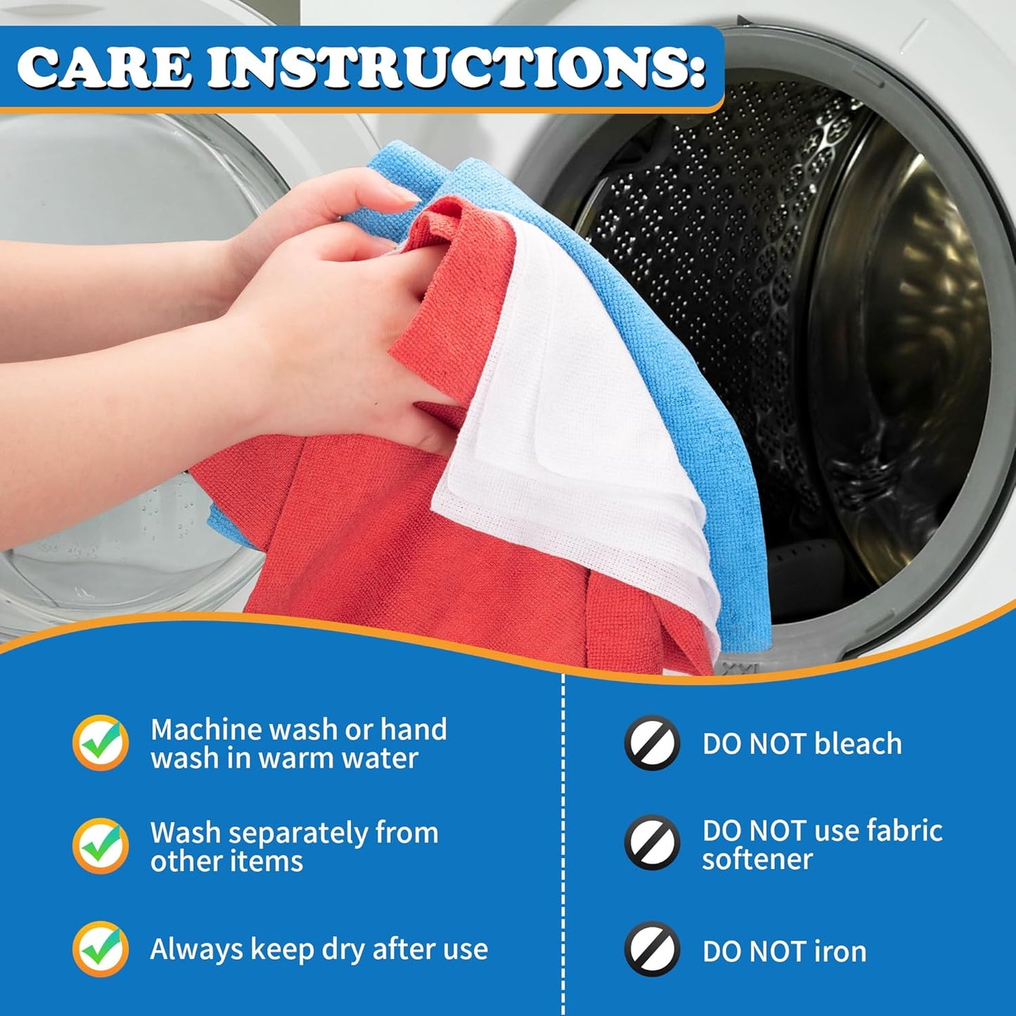 FIXSMITH Microfiber Cleaning Cloth - Pack of 8, Size: 12 x 16 in, Multi-Functional Cleaning Towels, Highly Absorbent Cleaning Rags, Lint-Free, Streak-Free Cleaning Cloths for Car Kitchen Home