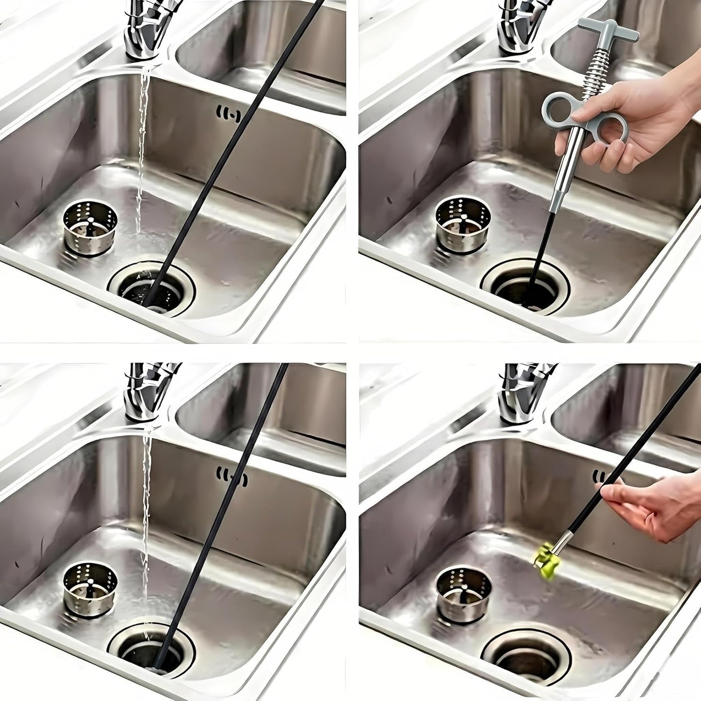 Drain Clog Remover Snake Tool for Hair and Debris, Unclog Toilet, Sink, Shower, Bathtub, Sewer