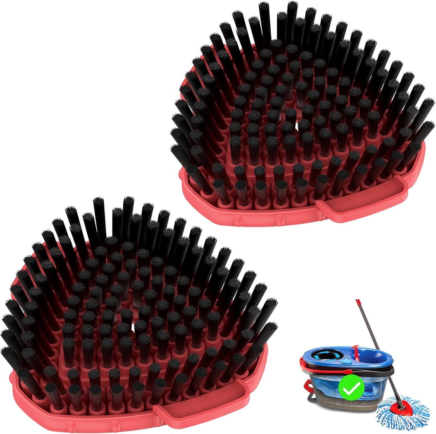 Replacement Scrub Brush for O-Cedar 2-Tank System, 4.4" Triangular Spin Mop Scrubber Head, Heavy-Duty Stiff Bristle Cleaning Brush for Tile, Grout, Bathroom, Kitchen & Floors