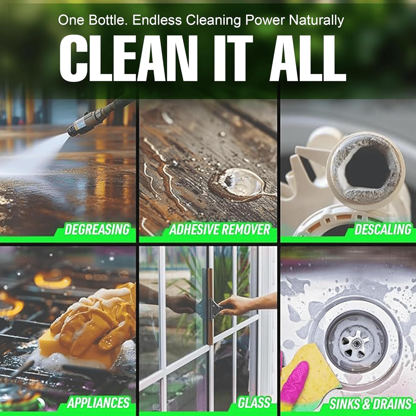 Eco Solutions All Purpose Vinegar Cleaning Solution is a Multi Use Home & Garden Cleaner, 20% Vinegar concentrate - 1 L Spray Bottle
