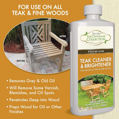 STAR BRITE Outdoor Collection Teak Cleaner & Brightener - One-Step Teak Restoration, Renew Weathered, Gray Teak for Refinishing or Oiling - 32 OZ Spray