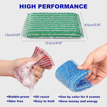 Premium 8-Pad Sponges Kitchen - Upgraded Dish Sponge, Scrubber, Brush, Ideal for Dishes, Pots, Sink