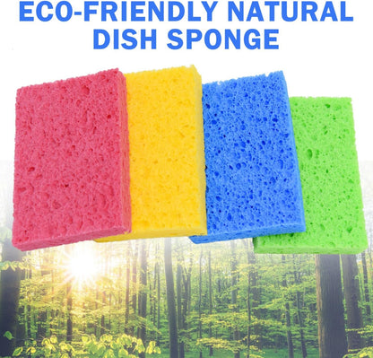 YoleShy 48 Pack Sponges Kitchen Natural Compressed Cellulose Sponges Durable Dish Sponge for Cleaning & DIY Reusable