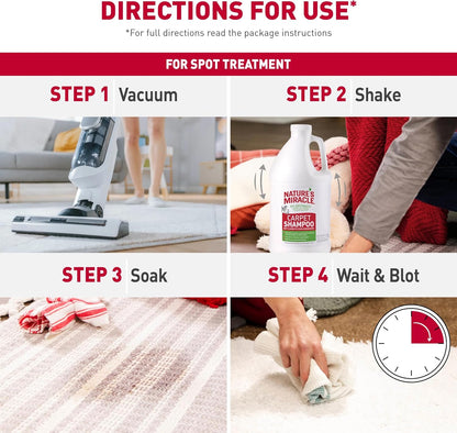 Nature’s Miracle Carpet Shampoo, Bio-Enzymatic Deep-Cleaning Pet Stain And Odor Remover, 64 oz