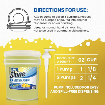 Ultra Shine 3X Platinum Bulk Dishwashing Liquid, Powerful Grease Remover, 5-Gallon - Concentrated Dish Cleaner Soap for Commercial Kitchens, Restaurants & Home Cleaning, Gentle on Hands & Skin