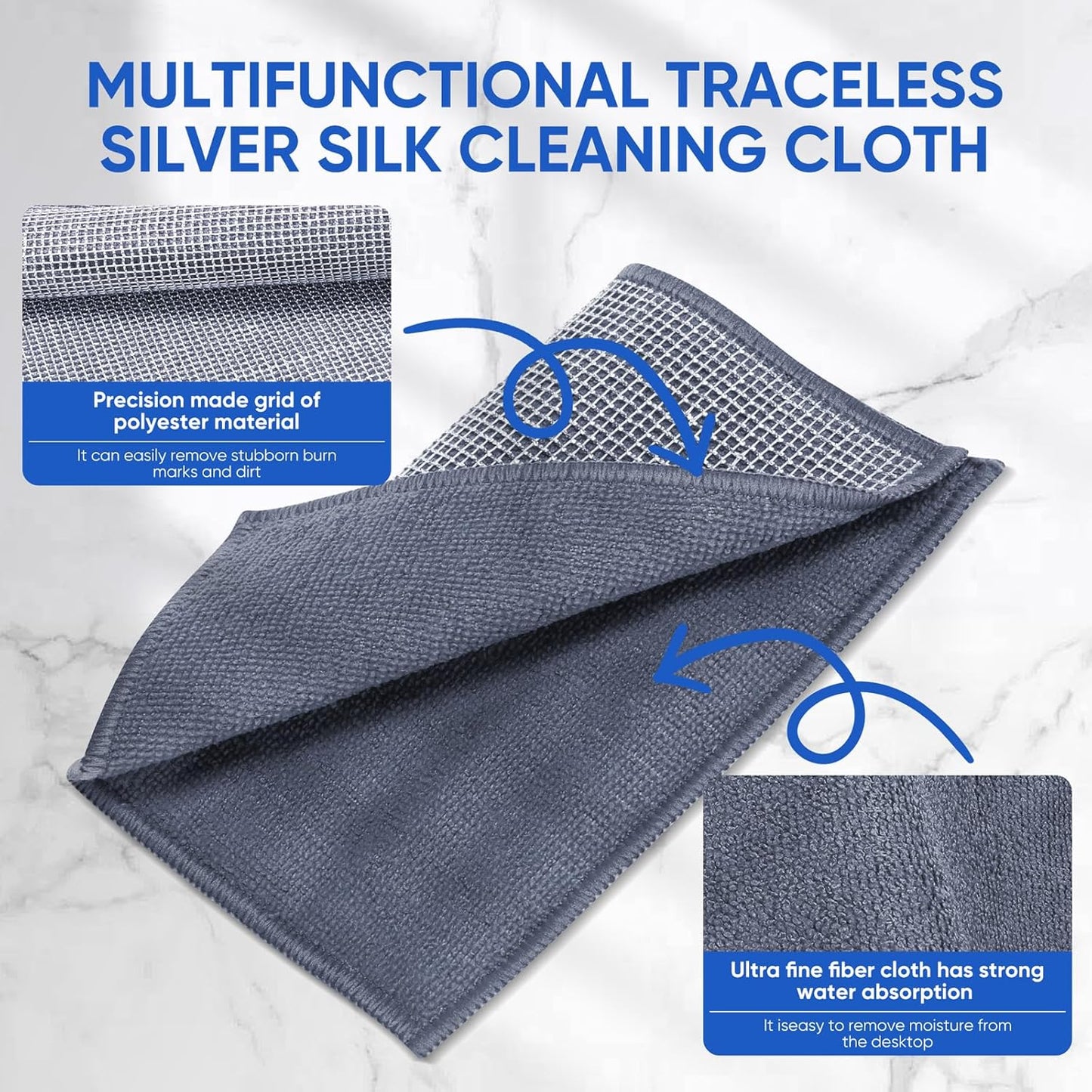 Forggon12 Pcs New Upgrade 3-Layer Metal Dish Cloth, No Scratches and No Odor, Multipurpose Wire Dishwashing Rag for Wet and Dry, Kitchen Cleaning DishRags,Sinks,Dishes,Stove Top, Dimensions(7.08X8.86)