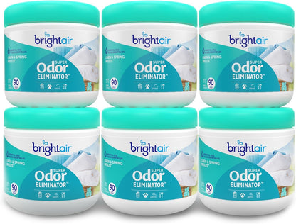 Bright Air 14 oz. Super Odor Eliminator, For Medium-Size Spaces, Cool & Clean Scent, Case of 6,Air Freshener, Natural Essential Oils, Lasts Up to 90 Days Each
