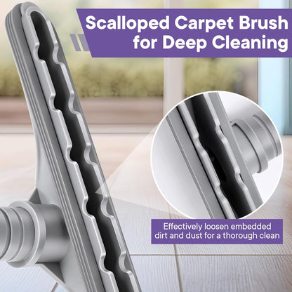 Replacement Floor Tool Compatible with ProTeam 101446 E-Z Glide Backpack Vacuums 10 QT & 6 QT, 14" Hard Floor Tool Compatible with Commercial Cleaners(Brush with Scalloped Edges,Gray)