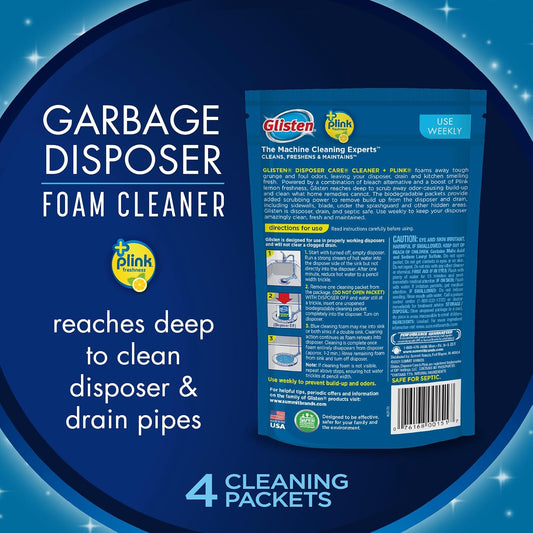 Glisten Disposer Care Foaming Cleaner, Lemon Scent, 12 Use (BND01728)