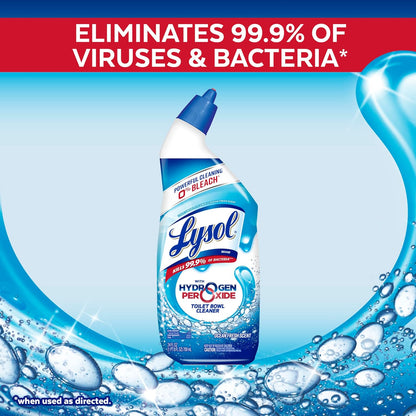 Lysol Toilet Bowl Cleaner Gel, For Cleaning and Disinfecting, Stain Removal, Forest Rain Scent, 24oz (Pack of 2)