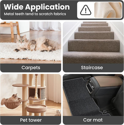 3 in 1 Carpet Rake for Pet Hair Removal, Tool Set of 3, 55” Long Handle Carpet Pet Hair Removal Carpet Scraper Dog Cat Hair Remover for Sofa, Couch, Car, Rug