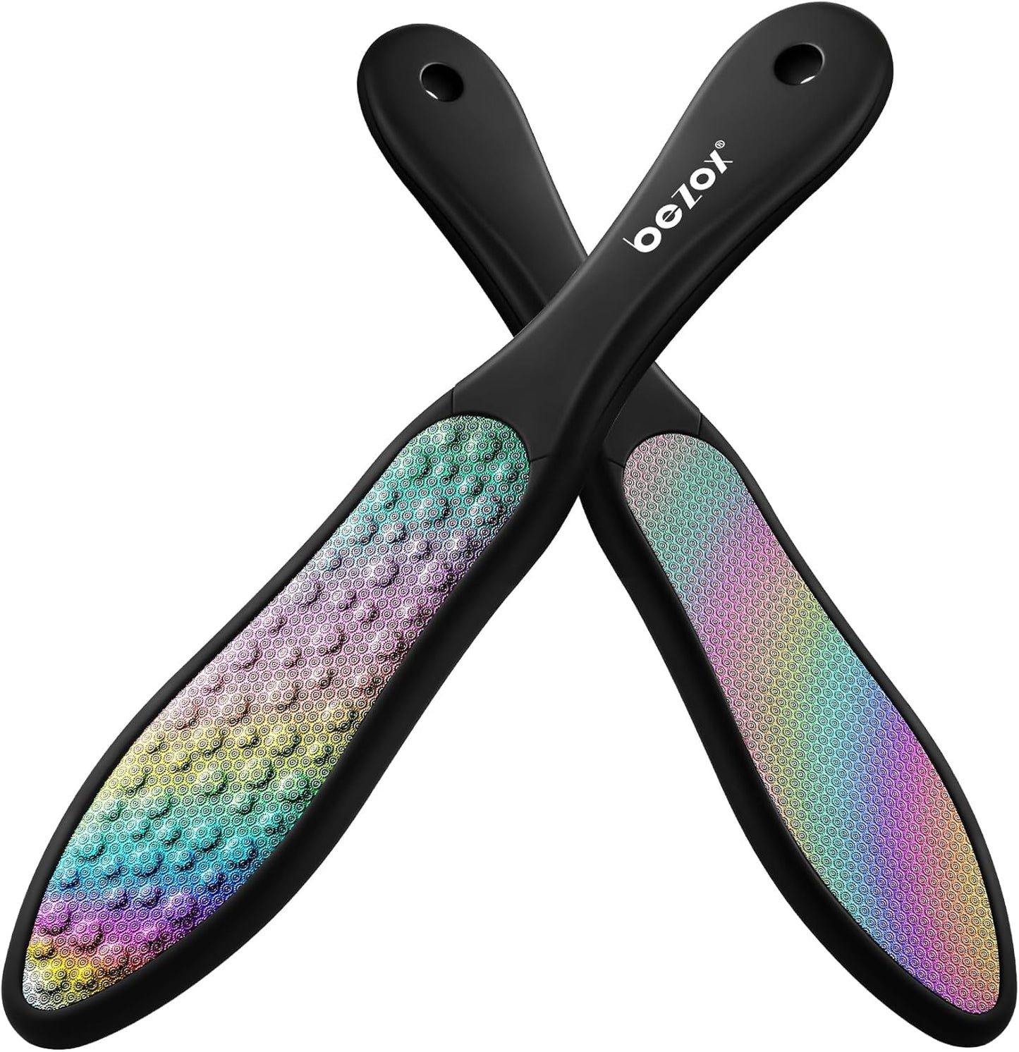 BEZOX Foot File Callus Remover, Double Sided Foot Scrubber for Dead Skin, Stainless Steel Pedicure File for Cracked Heel W/Cloth Storage Bag & Gift Box