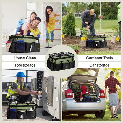 Extra-Large Wearable Cleaning Caddy With Detachable Divider,Cleaning Caddy For Cleaning Supplies Large Cleaning Supply Caddy With Adjustable Shoulder Strap & Waist Belt For Cleaners
