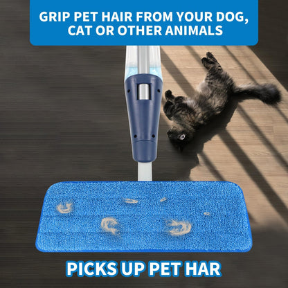3 Pack Microfiber Reusable Mop Pads, Wet/Dry Floor Cleaning Refill Mop Pads, Spray Mop Hard Wood Floor Mop Pads Refills, Machine Washable Power Mop Pads Replacement
