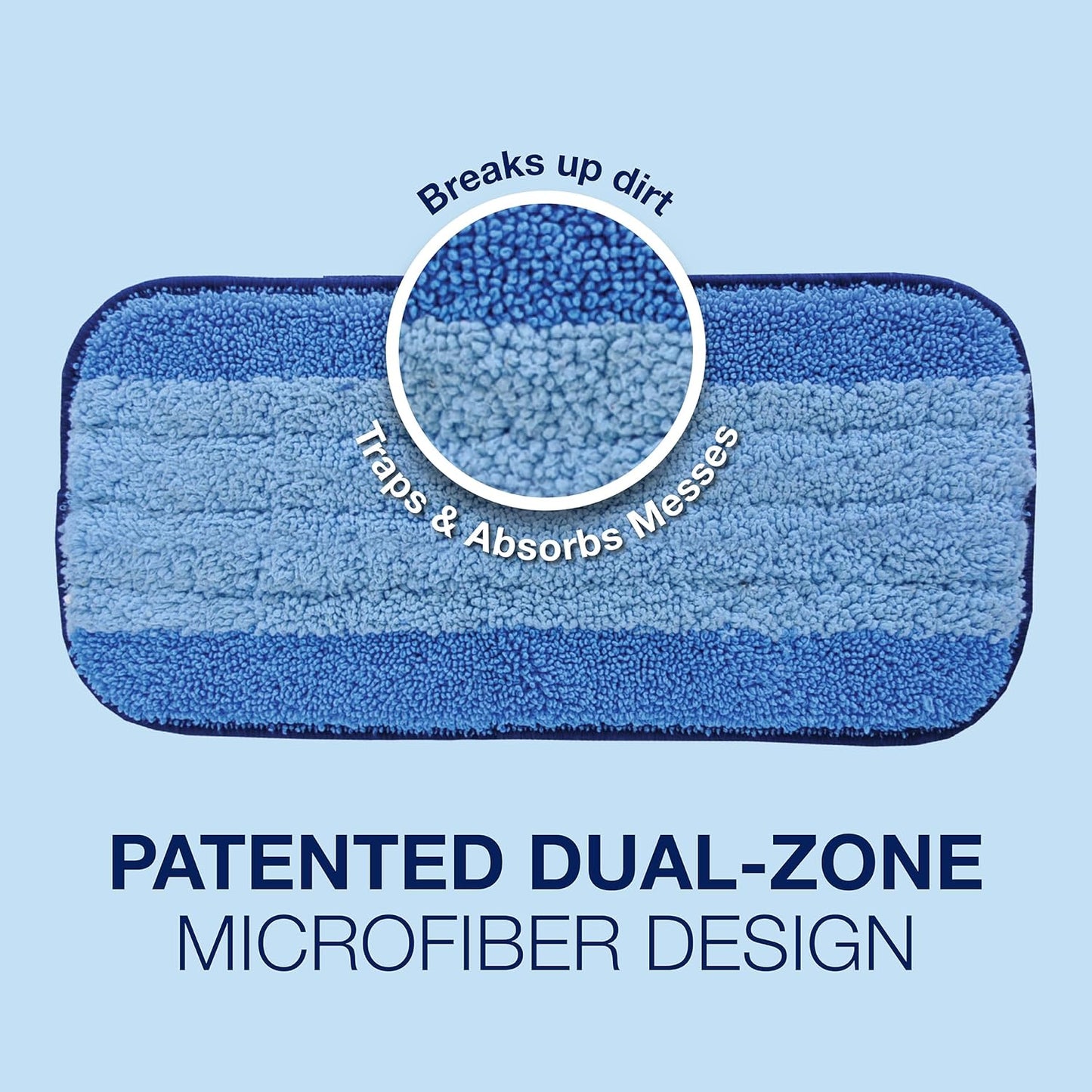 Bona Mop Microfiber Cleaning Pad for Hardwood & Hard Surface Floors - Value 3-Pack - For Use With Bona Mops - Dual Zone Cleaning