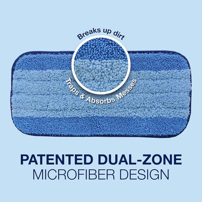 Bona Mop Microfiber Cleaning Pad for Hardwood & Hard Surface Floors - Value 3-Pack - For Use With Bona Mops - Dual Zone Cleaning