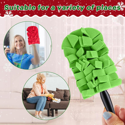 Zubebe 12 Pcs Duster Refill Reusable Fleece Duster Refills Feather Flat Dusters Multi Surface Washable Cleaning Pads Tools for Home, Blinds, Car, Pet, Furniture, Fans (Dark Color)