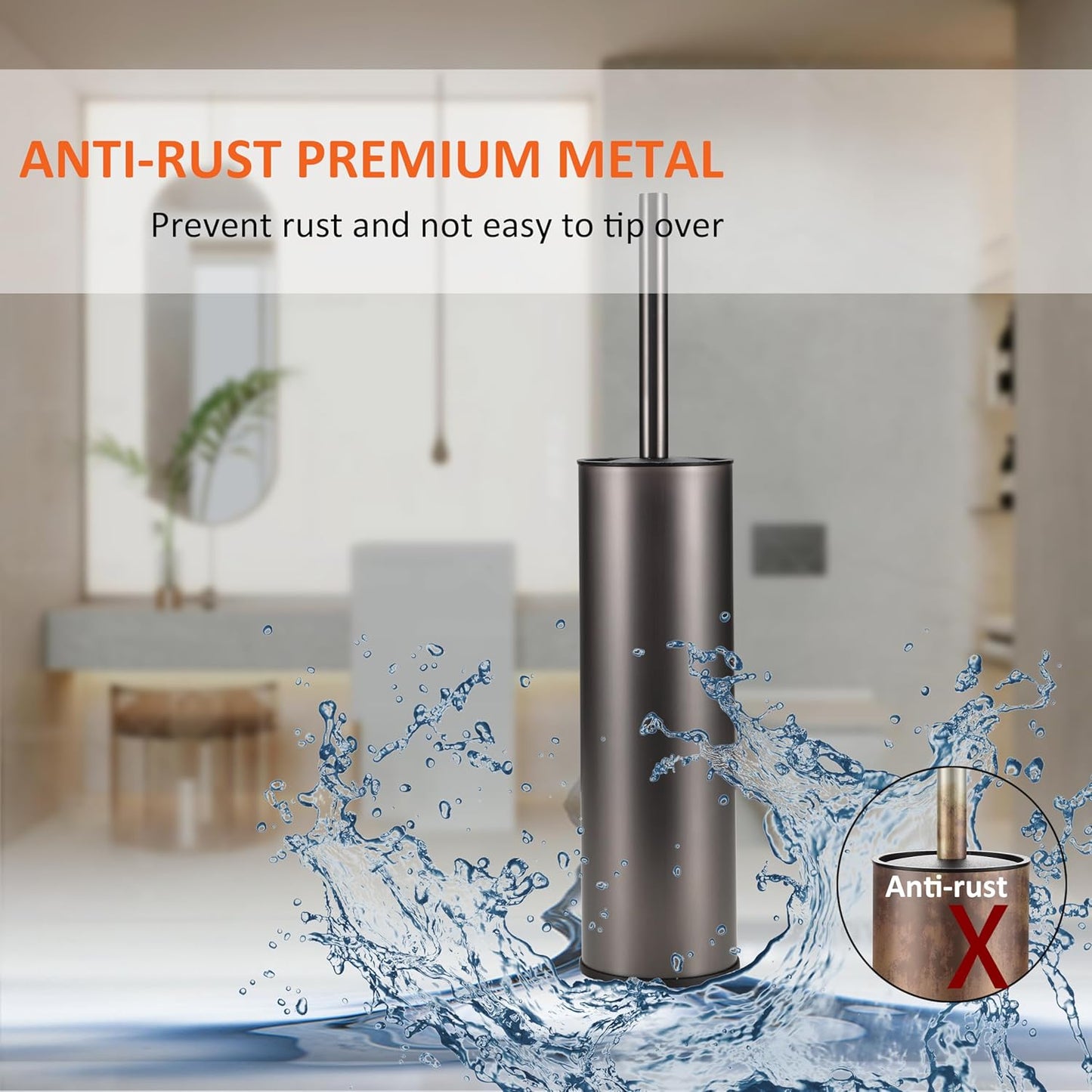 Toilet Brush and Holder Set Premium Material Toilet Bowl Cleaner Free Standing Toilet Bowl Brush and Holder