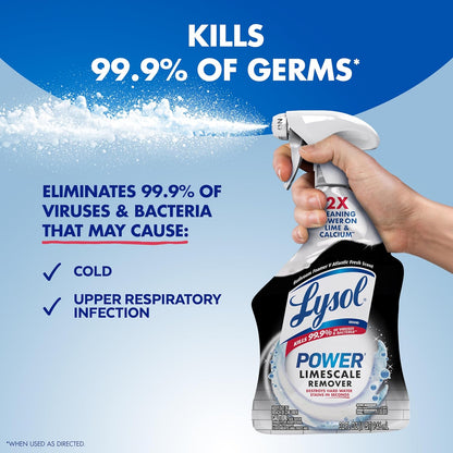 Lysol Power Foaming Bathroom Cleaner, Multipurpose Cleaner for Showers, Bathtubs, Sinks, Disinfectant Spray Kills 99.9% of Germs, Zero Bleach Cleaning Spray, 32 Oz.