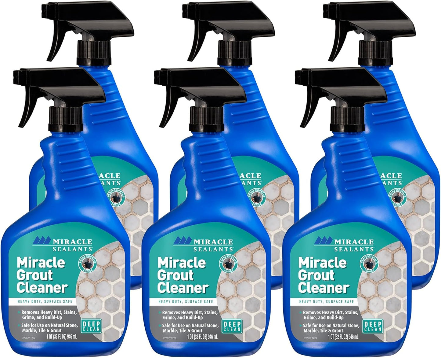 Miracle Sealants Heavy Duty Miracle Grout Cleaner Spray for Natural Stone, Marble, Tile & Grout, Quart