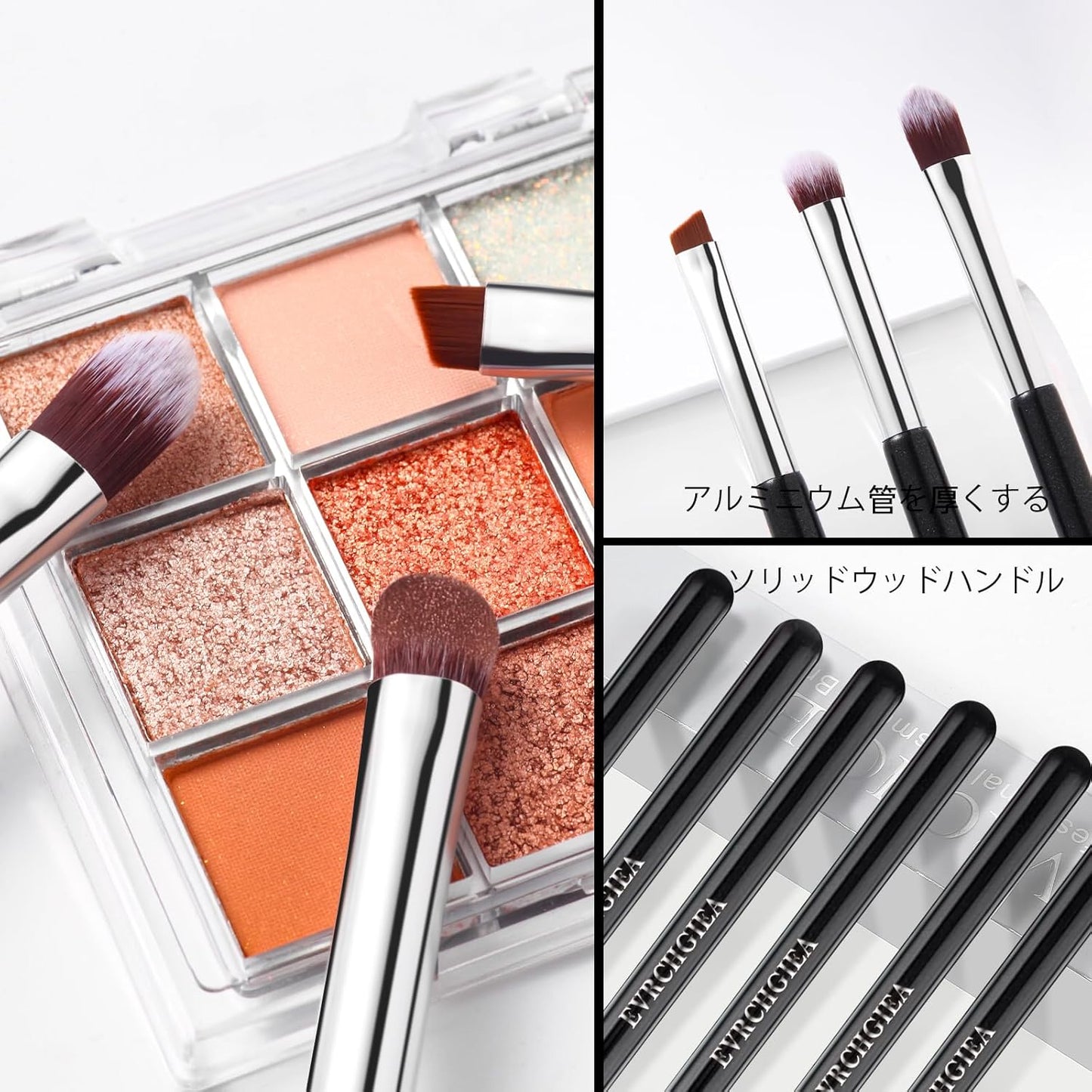 Eye Makeup Brush Set, 6 Pcs Professional Blending Eyeshadow Makeup Brushes for Concealer Eyebrows Eyeliner, Soft Hairs & Wood Handle