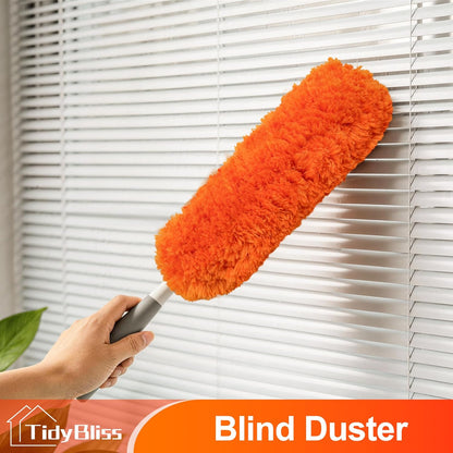 Microfiber Duster for Cleaning, Washable & Reusable Handheld Dust Cleaner Tool, Lint-Free Dusting Wand for Home, Office, Car, Furniture, Blinds, Keyboard, Cobweb Removal (Orange)