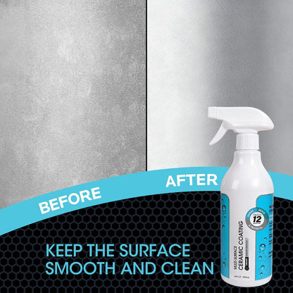 Ceramic Coating Spray for Stainless Steel & Glass - Fingerprint & Water-Spot Repellent, Long-Lasting Surface Protection for Kitchen & Bath (500ml)