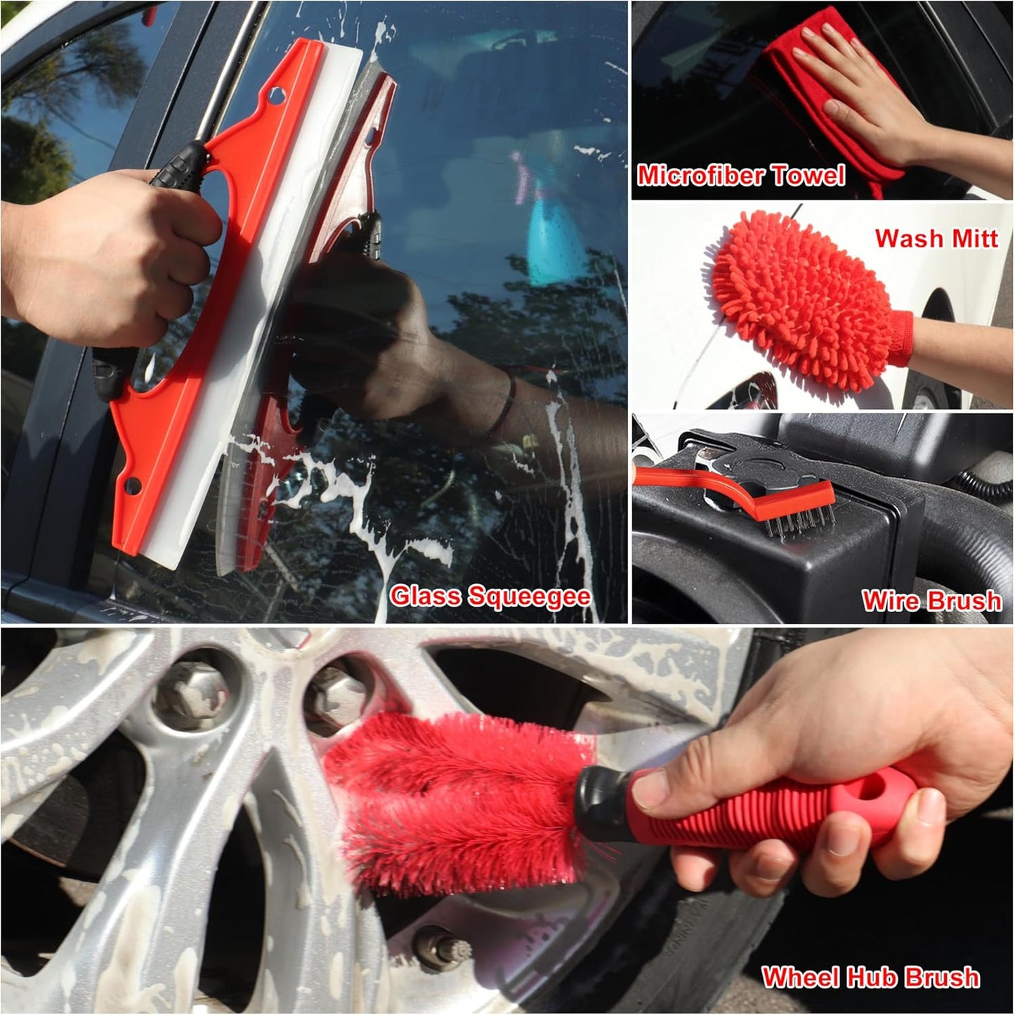 10Pcs Interior Detailing Brush Set, Car Vent & Dashboard Cleaner Kit with Microfiber Towel, Storage Bag (10PCS)