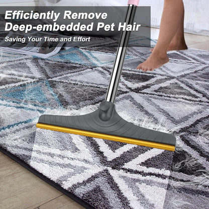 B-Land Carpet Rake for Pet Hair Removal, Reusable Pet Hair Remover with 60” Adjustable Long Handle, Carpet Scraper Dog Cat Hair Remover Tool for Rugs, Mats