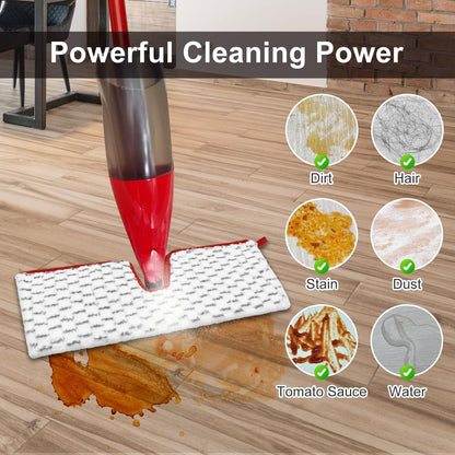 Microfiber Spray Mop Pads Compatible with Ocedar ProMist MAX Spray Mop, Reusable Mops Refill for Oceda Promist Dust Mop, Dual-Action Washable Flip Mops Pads Replacement for Dry and Wet Floor Cleaning